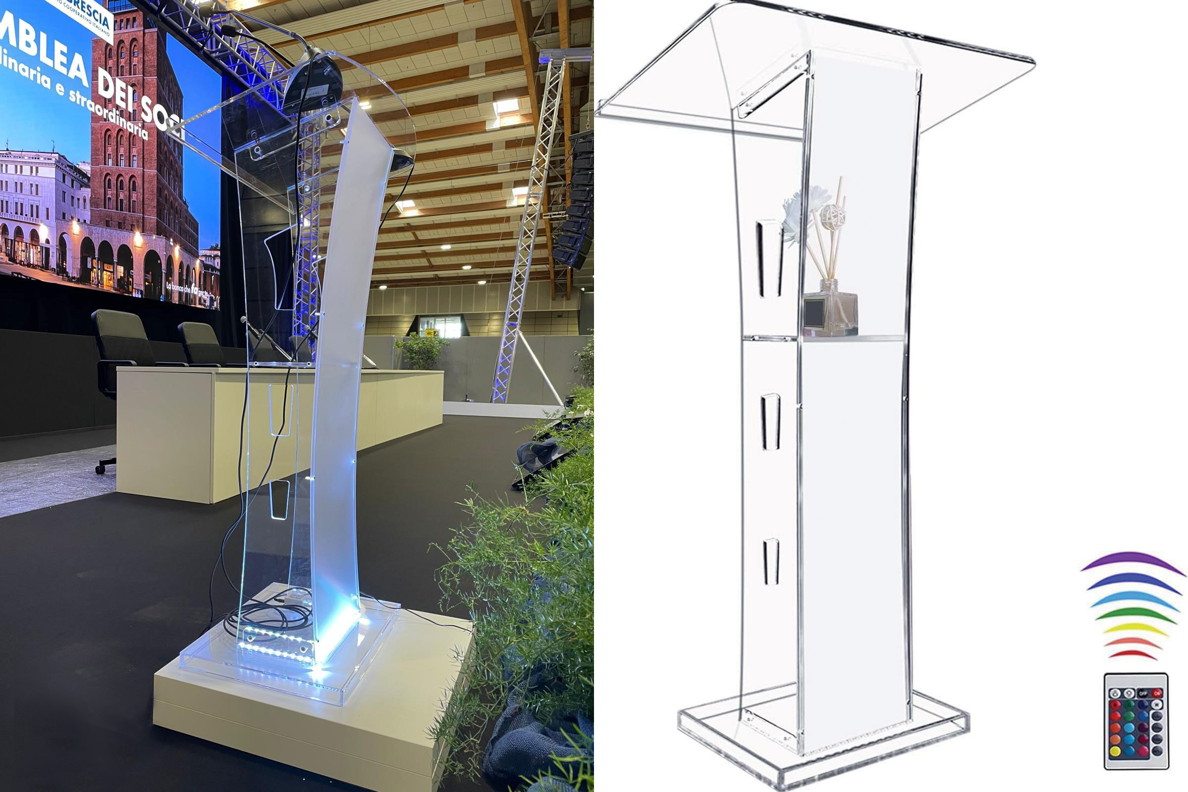 PODIO IN PLEXIGLASS